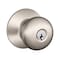 Schlage Schlage Plymouth Satin Nickel Entry Knobs Key: K4 1-3/4 in. F51PLY619K4 - alternate 1